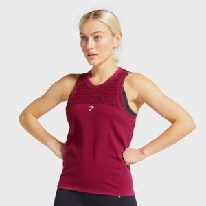 Gymshark Energy + Seamless Loose Vest - Beet Red Size L